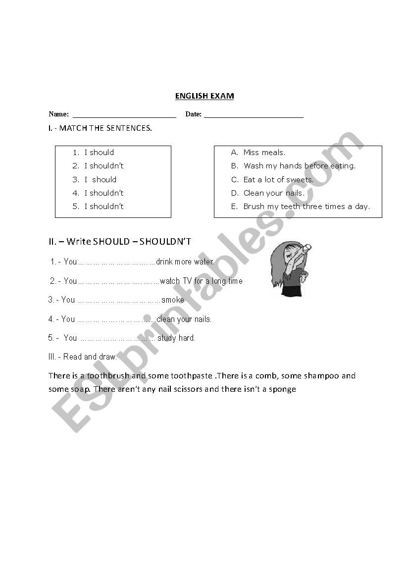 SHOULD OR SHOULDN`T worksheet